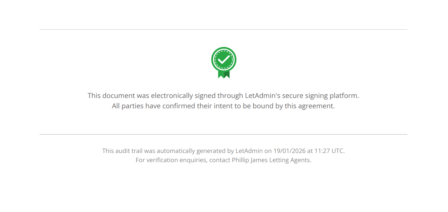 LetAdmin security seal indicating verified electronic signature compliance