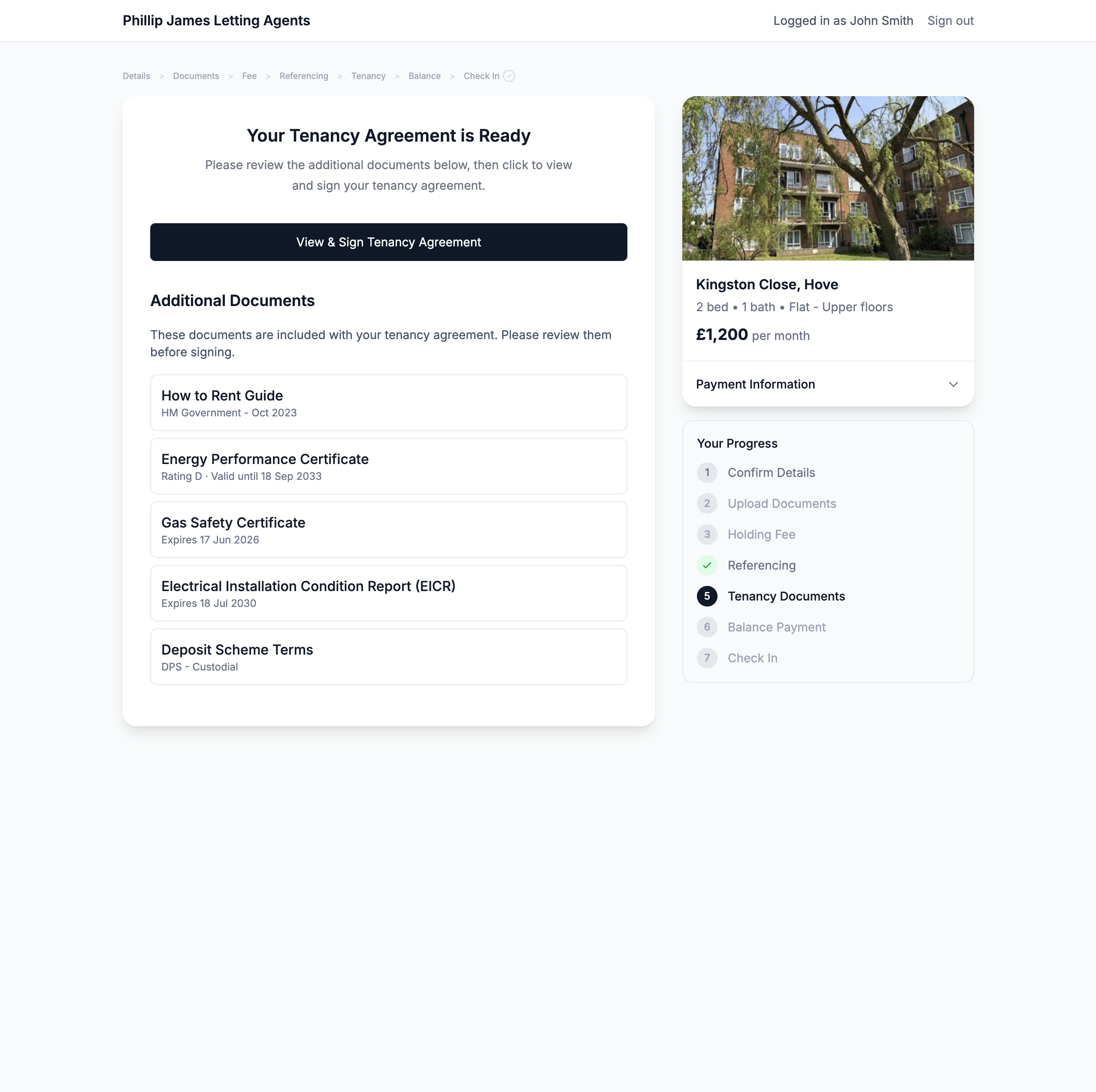 Tenancy agreement ready for countersigning